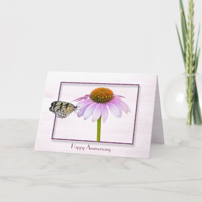 Slamfluga på Cone Flower-årsjubileum Card Kort (Framsida)