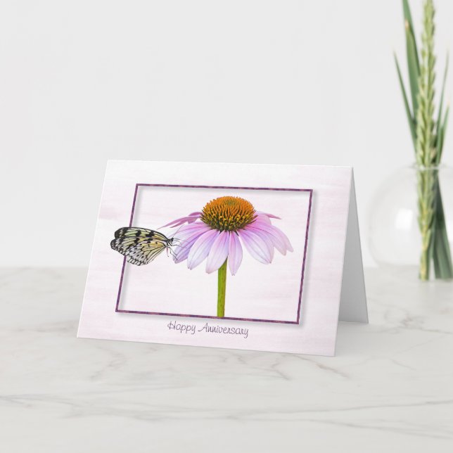 Slamfluga på Cone Flower-årsjubileum Card Kort (Framsida)