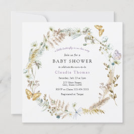 Slamfluga på inbjudan till Boho Baby Shower