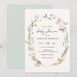 Slamfluga på inbjudan till Boho Baby Shower