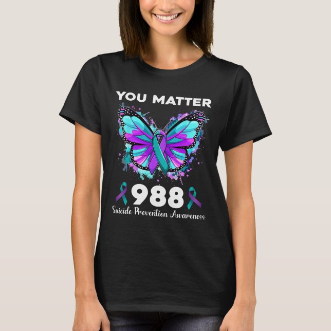 Slamfluga, problem 988 Självmordsförebyggande Medv T Shirt (Framsida)