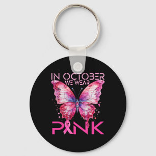 Slamflugan i oktober Bära Rosa Breast Cancer Aw Nyckelring