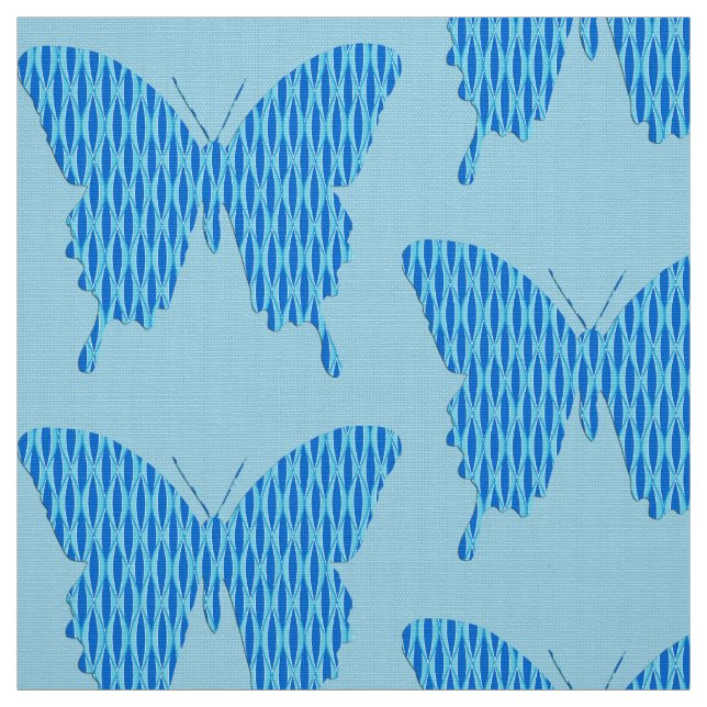 Slamflugan i tapet-utskrift - blå nyanser tyg (Provkarta)