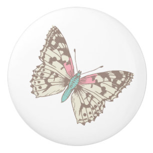 Slamflugan, målad dam, sketchad konst, doorknopp knopp