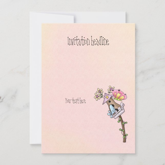 Slamflugan- och fågelmöte i fågelstallet inbjudningar (Framsida)