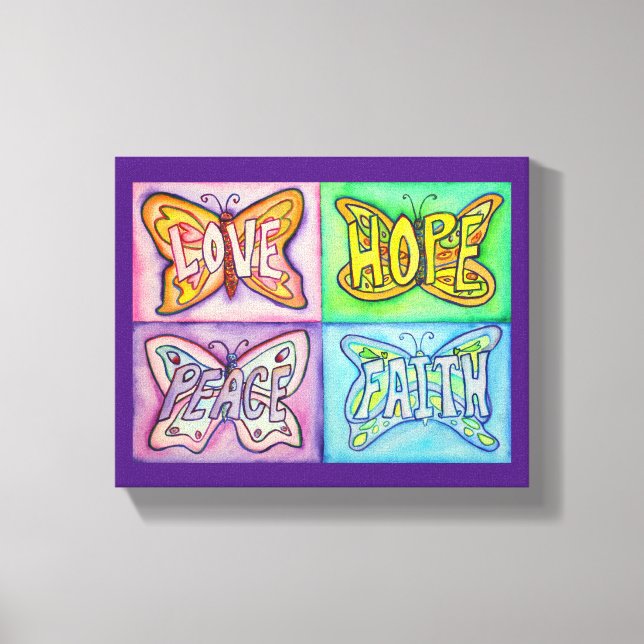 Slamflugan Vingar Ord Art Wrapped Canvas Painting (Framsida)