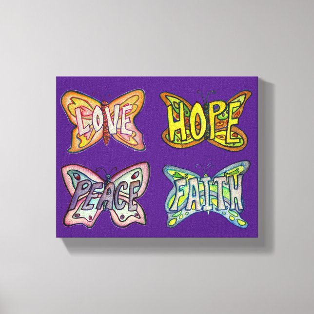 Slamflugan Vingar Ord Art Wrapped Canvas Painting (Framsida)