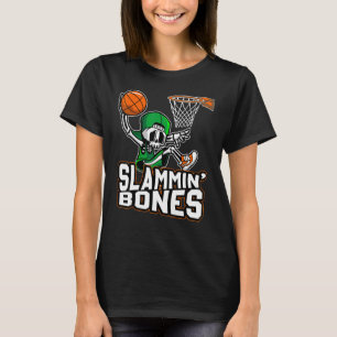 Slammin Bones Basketball Halloween Skeleton Dunkin T Shirt
