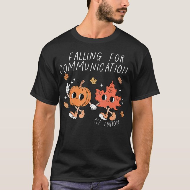 Slampa Tal-terapi faller under kommunikationen T Shirt (Framsida)