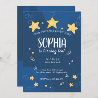 Slampartis inbjudan Sleepover Birthday