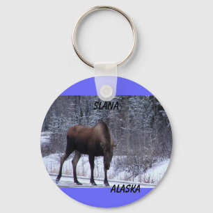Slana älg nyckelring