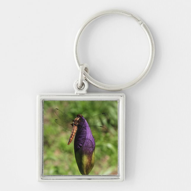 SLÄNDA FYRKANTIG SILVERFÄRGAD NYCKELRING (Framsidan)