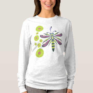 Slända med blommor t-shirt