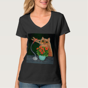 Slända och katt t-shirt