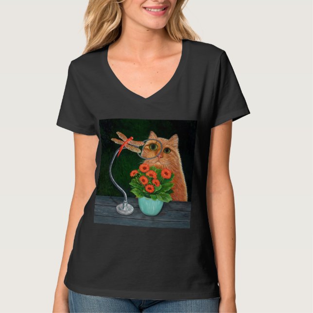 Slända och katt t-shirt (Framsida)