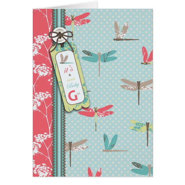 Sländan drömm flickakortet hälsningskort (Framsidan)