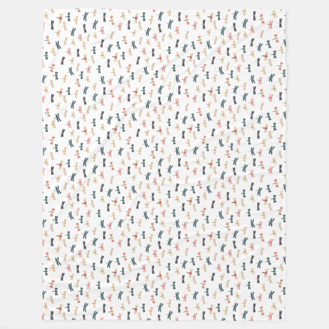 Sländor vid Origami tryck Fleecefilt (Framsidan)