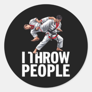 Släng folk kampsport karate Yudo rolig Jiu Runt Klistermärke