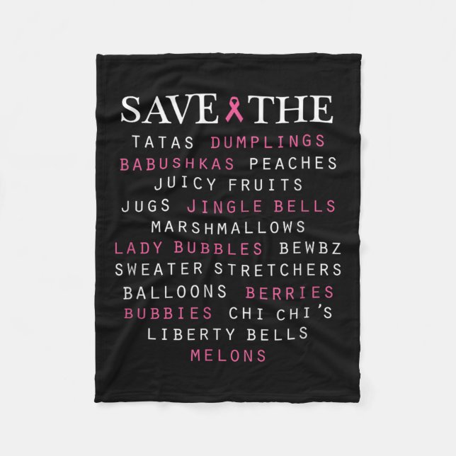 Slang Terms of Breast Cancer Awareness Fleecefilt (Framsidan)