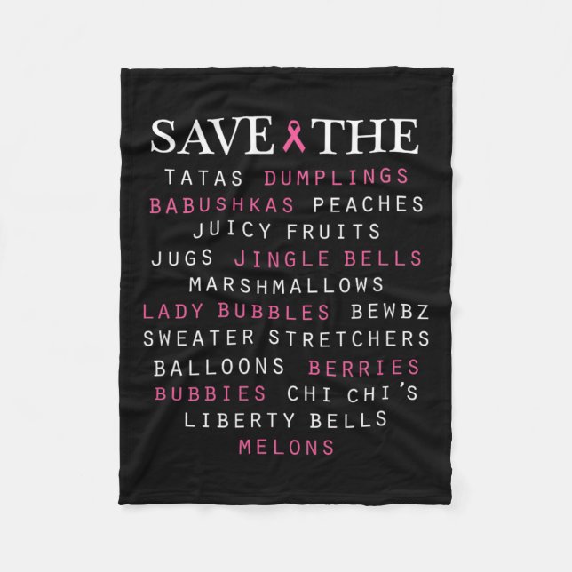 Slang Terms of Breast Cancer Awareness Fleecefilt (Framsidan)