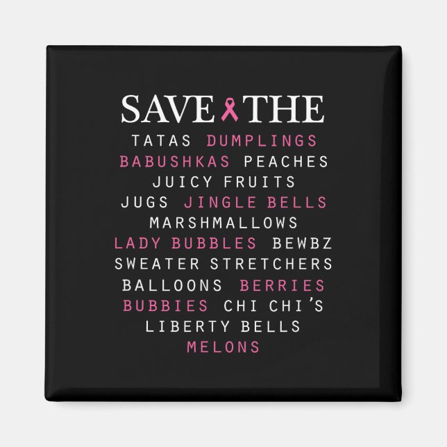 Slang Terms of Breast Cancer Awareness Magnet (Framsidan)