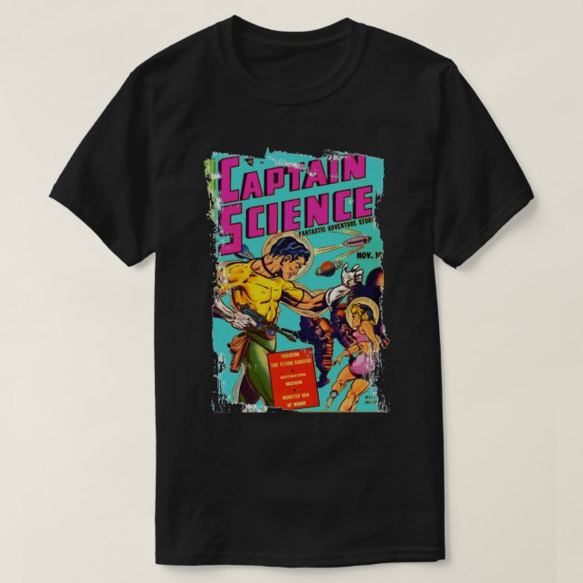 Släng ut kapten Science tecknad bok täcker Brasili T Shirt (Design framsida)