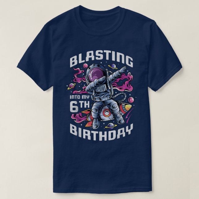 Slänga till min 6e-födelsedag, 6 år gammal astrona t shirt (Design framsida)