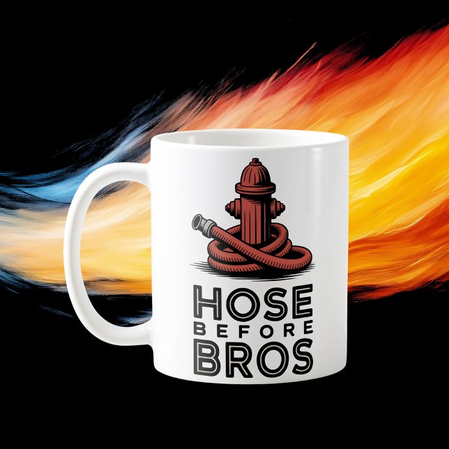 Slangbrandsslang före bröder | Brandstation Humor  Kaffemugg (Skapare uppladdad)