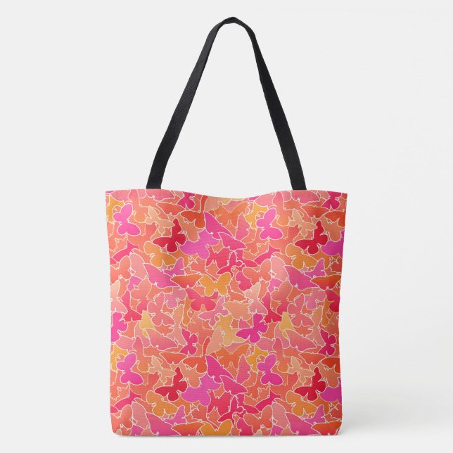 Slangfolie, Fuchsia Rosa & Coral Orange Tygkasse (Baksida)