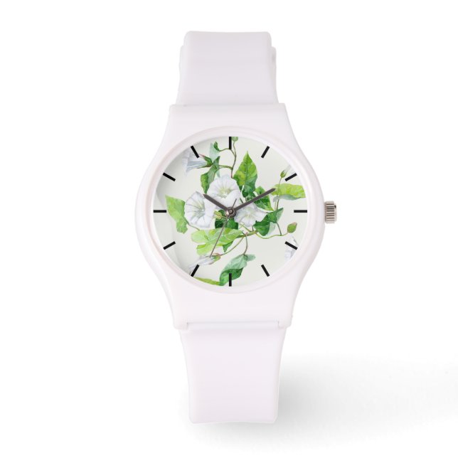 Slånrot vit blomma armbandsur (Framsida)