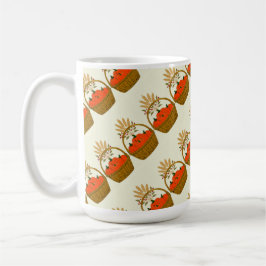 🎃 **Slanted Pumpkin & Wheat Mug Kaffemugg