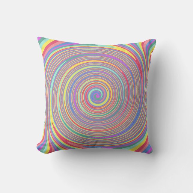 Slanterad linjer färg-virvelformad Pillow Kudde (Framsida)