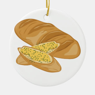 Släntra av bröd julgransprydnad keramik