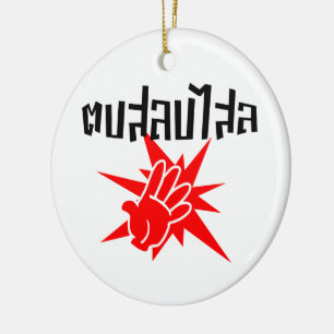 Slap You Fånig † Dop Salop Salai i Thai Script ; Julgransprydnad Keramik