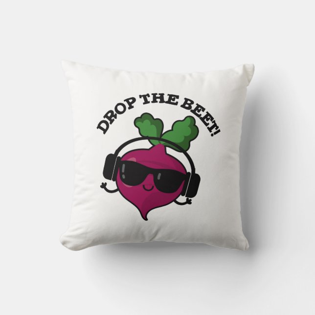 Släpp Beet Funny Music Veggie Pun Kudde (Framsida)