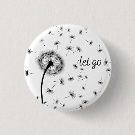 Släpp, dandelionfrön som flödar i vinden knapp