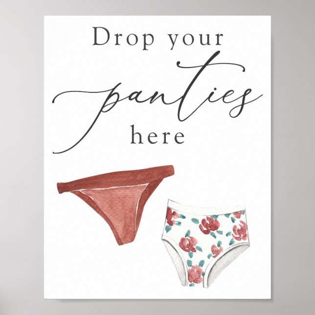 Släpp dina paneler här, Lingerie Shower-skylt Poster (Framsidan)
