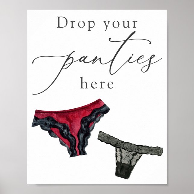 Släpp dina paneler här, Lingerie Shower-skylt Poster (Framsidan)