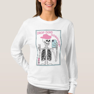 Släpp dödlig, underbar skeleton, estetisk design t shirt