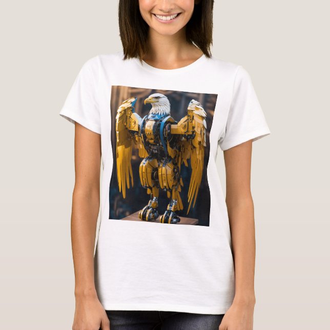 Släpp flygets kraft med vår robotiska agle t shirt (Framsida)