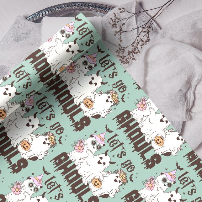 Släpp Ghouls Funny Boho Halloween Spöken Presentpapper (Skapare uppladdad)