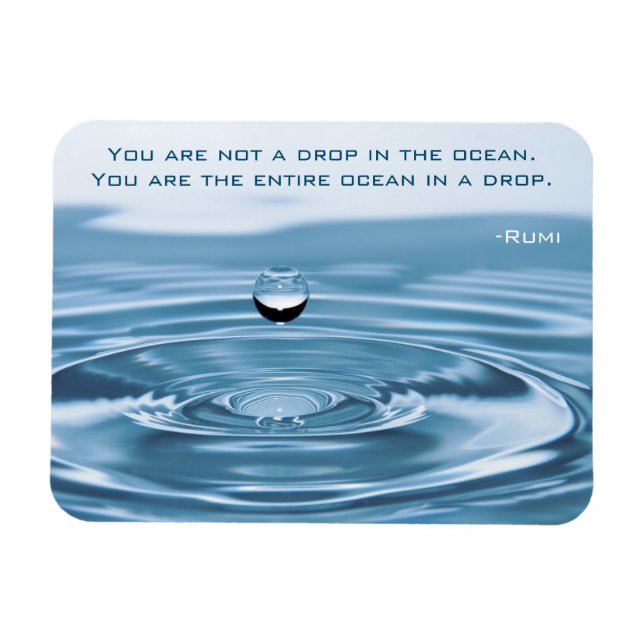 Släpp i havet, inspirera Rumi Quote Magnet (Horisontell)