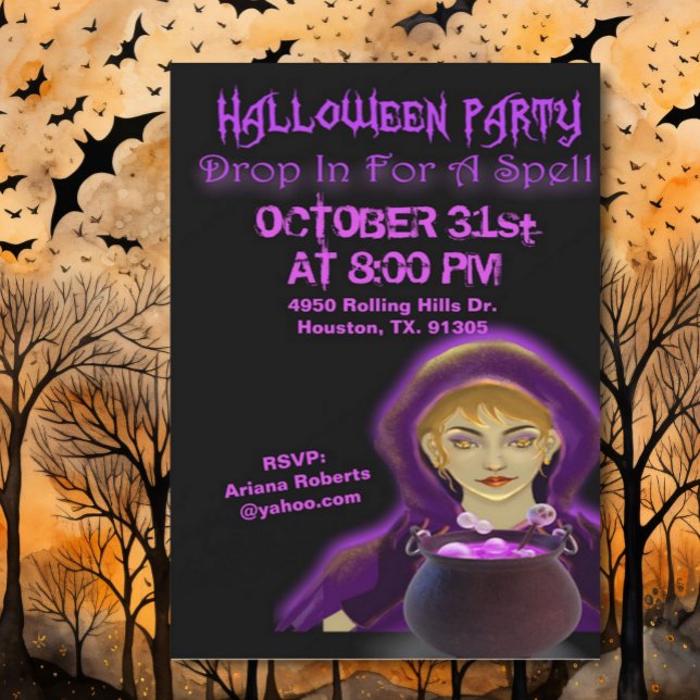 Släpp in för en stavning Halloween fest Inbjudningar (Skapare uppladdad)