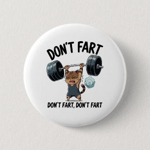 Släpp inte bajs på gymmet Rolig katt för träning o Knapp