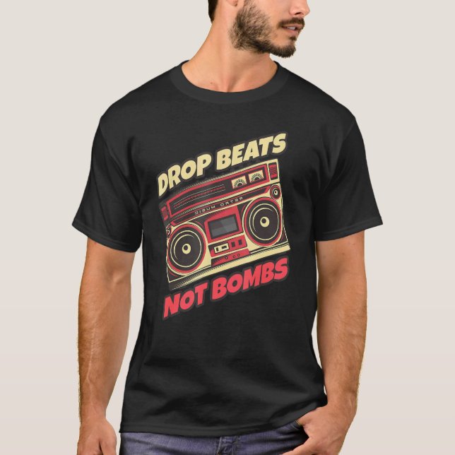Släpp inte bomber Musician Music Stereo T Shirt (Framsida)