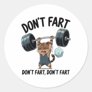 Släpp Inte Roligt Gym Fitness Katt Träning Tyngdly Runt Klistermärke