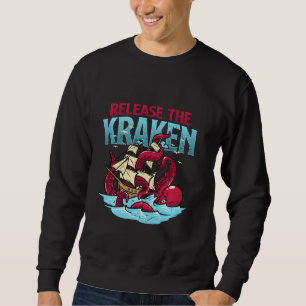 Släpp Kraken! Zombi oktober Zombies Frakt Lon Lång Ärmad Tröja