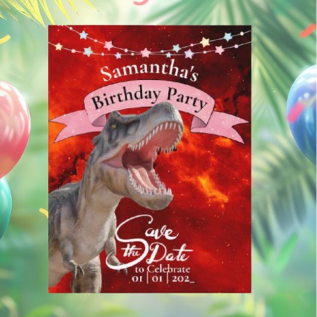 Släpp lös den eldiga kraften hos T-Rex i Jurassic  Vykort (Get ready to unleash the fun with our T-Rex Party illustrations! )