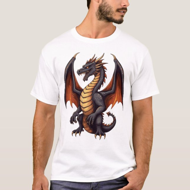 Släpp loss Beasten - Död Metall Dragon Mascot Tee (Framsida)