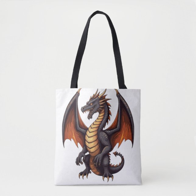 Släpp loss Beasten - Död Metall Dragon Mascot Tee Tygkasse (Framsida)